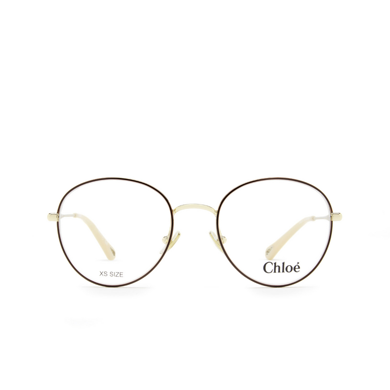 Chloé CH0021O round Eyeglasses 010 gold & burgundy - 1/4