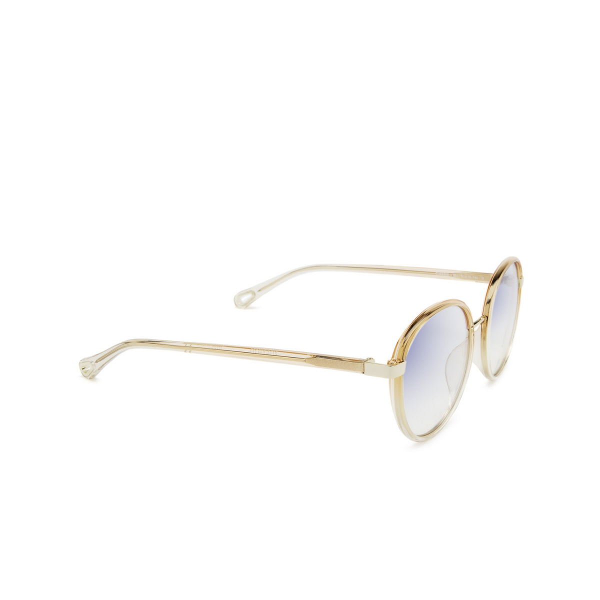 Chloé® Round Sunglasses: CH0033S color Orange 001 - three-quarters view.