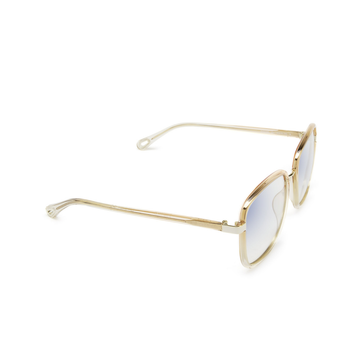 Chloé® Square Sunglasses: CH0034S color Orange 001 - three-quarters view.