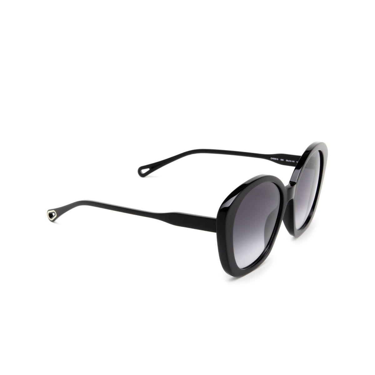 Chloé CH0081S cateye Sunglasses 005 Black - three-quarters view