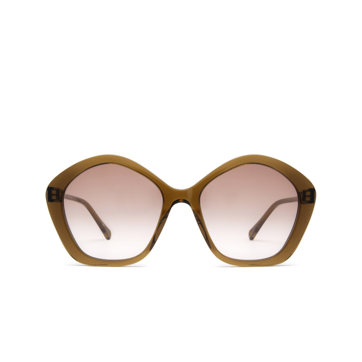Chloé® Irregular Sunglasses: CH0082S color Brown 002 - front view.
