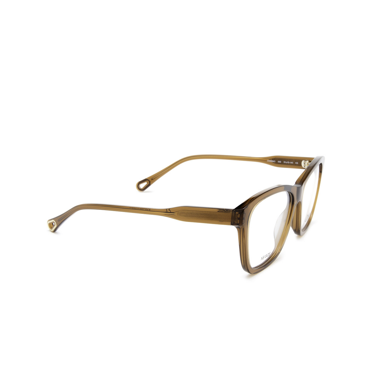Chloé CH0084O rectangle Eyeglasses 002 Brown - three-quarters view