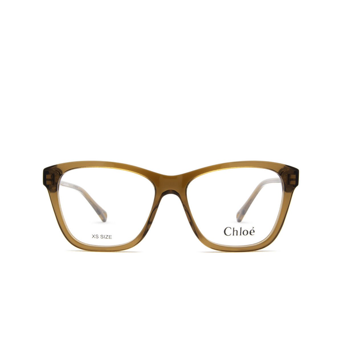 Chloé® Rectangle Eyeglasses: CH0084O color 002 Brown - front view