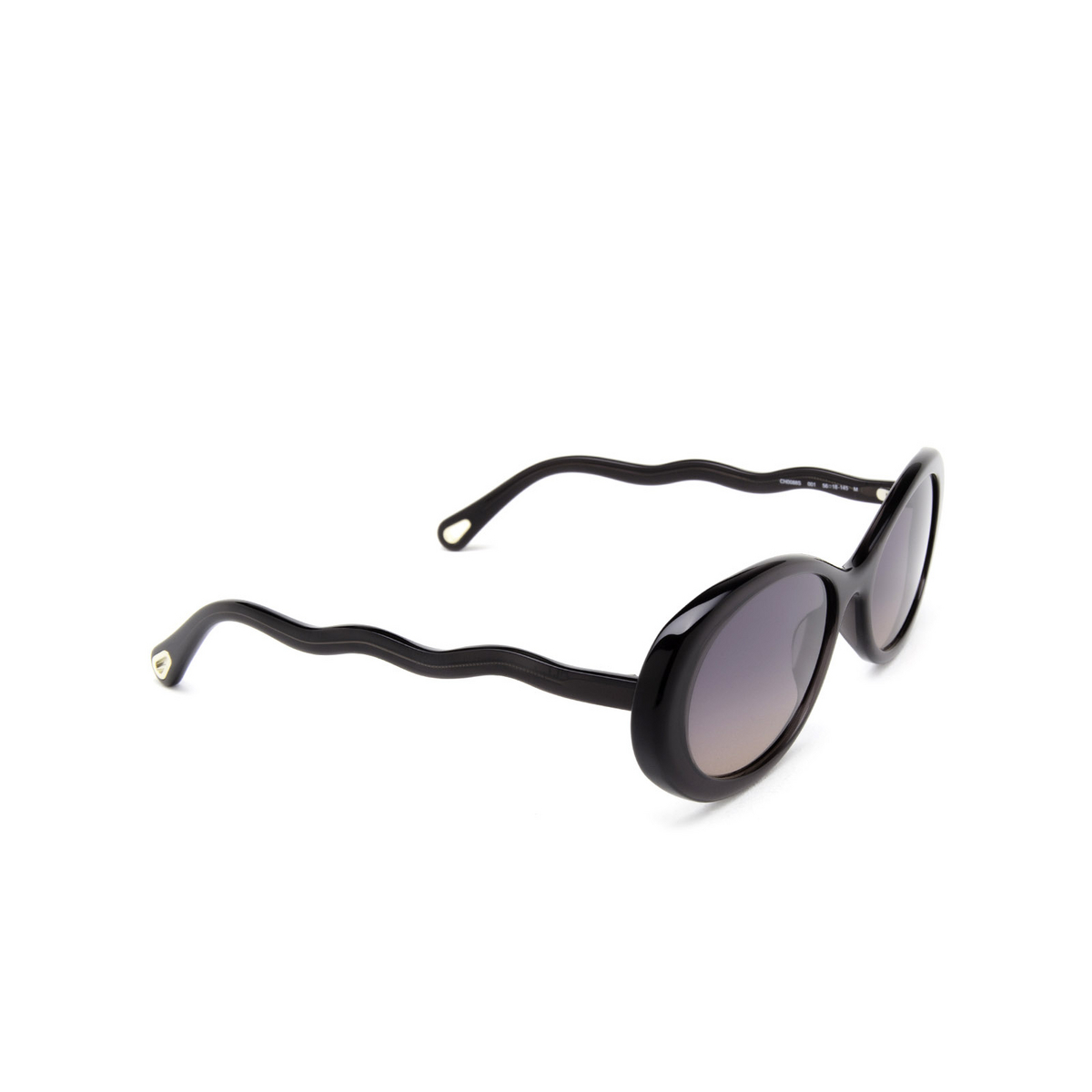 Chloé® Oval Sunglasses: Zelie Oval CH0088S color Grey 001 - three-quarters view.