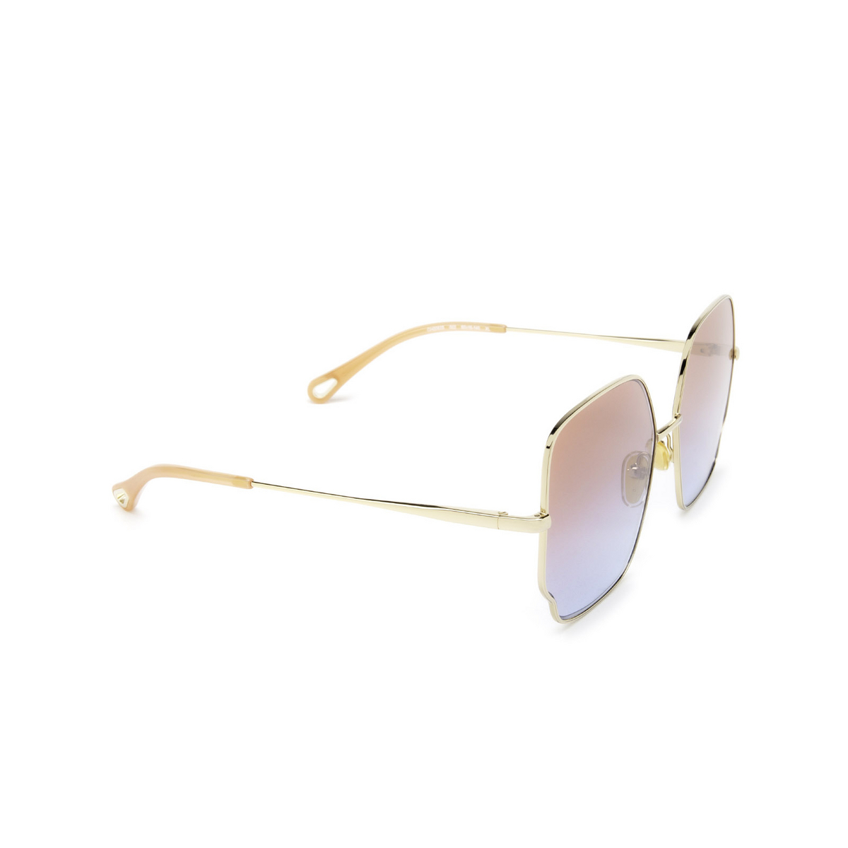 Chloé® Square Sunglasses: CH0092S color Gold 002 - three-quarters view.