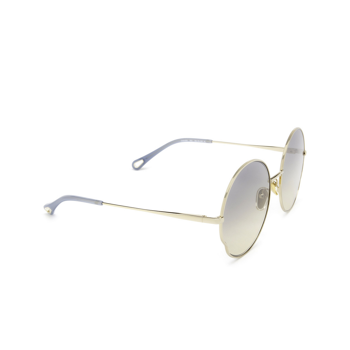 Chloé® Round Sunglasses: CH0095S color Gold 002 - three-quarters view.