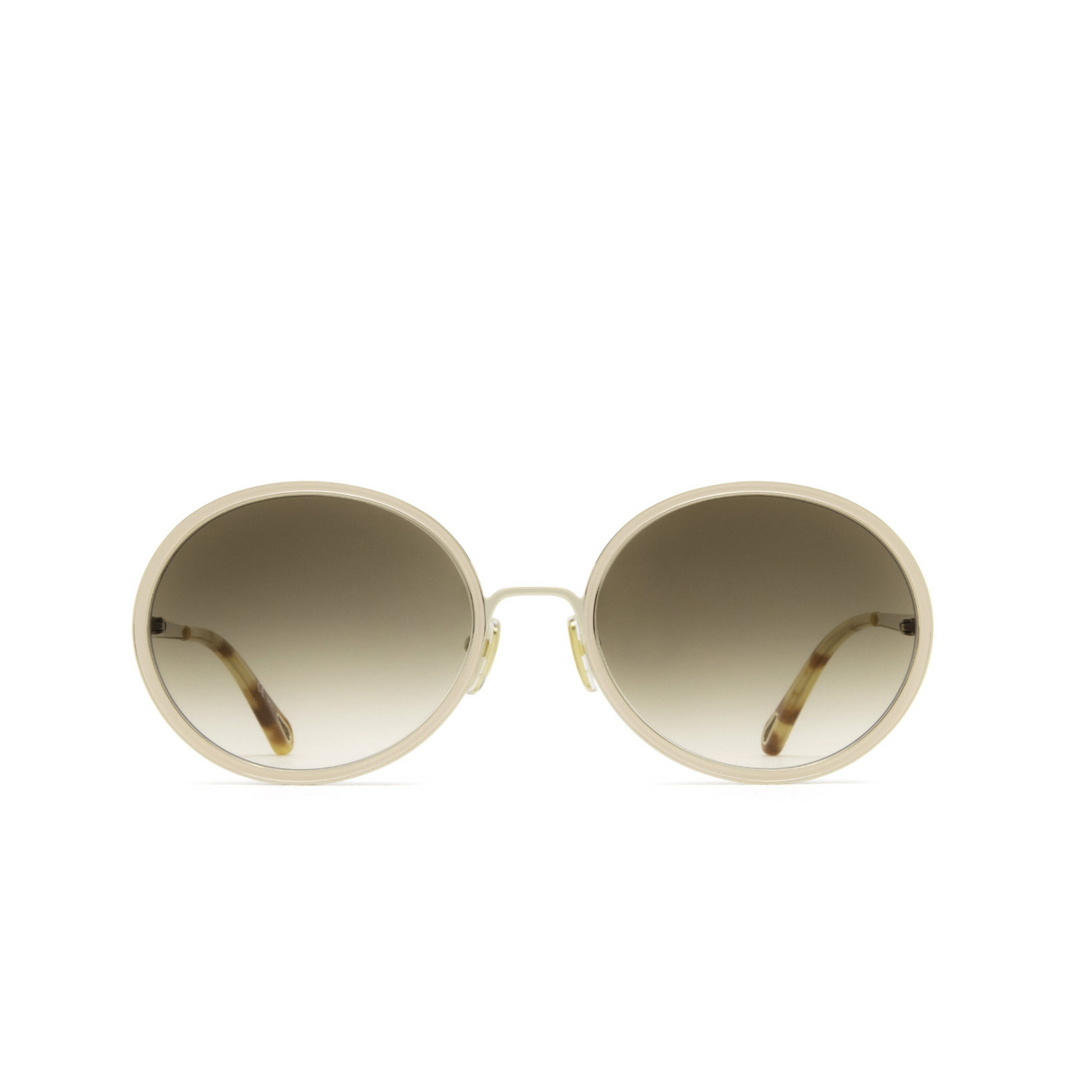 Chloé® Round Sunglasses: Vitto Oval CH0100S color Gold 004 - front view.