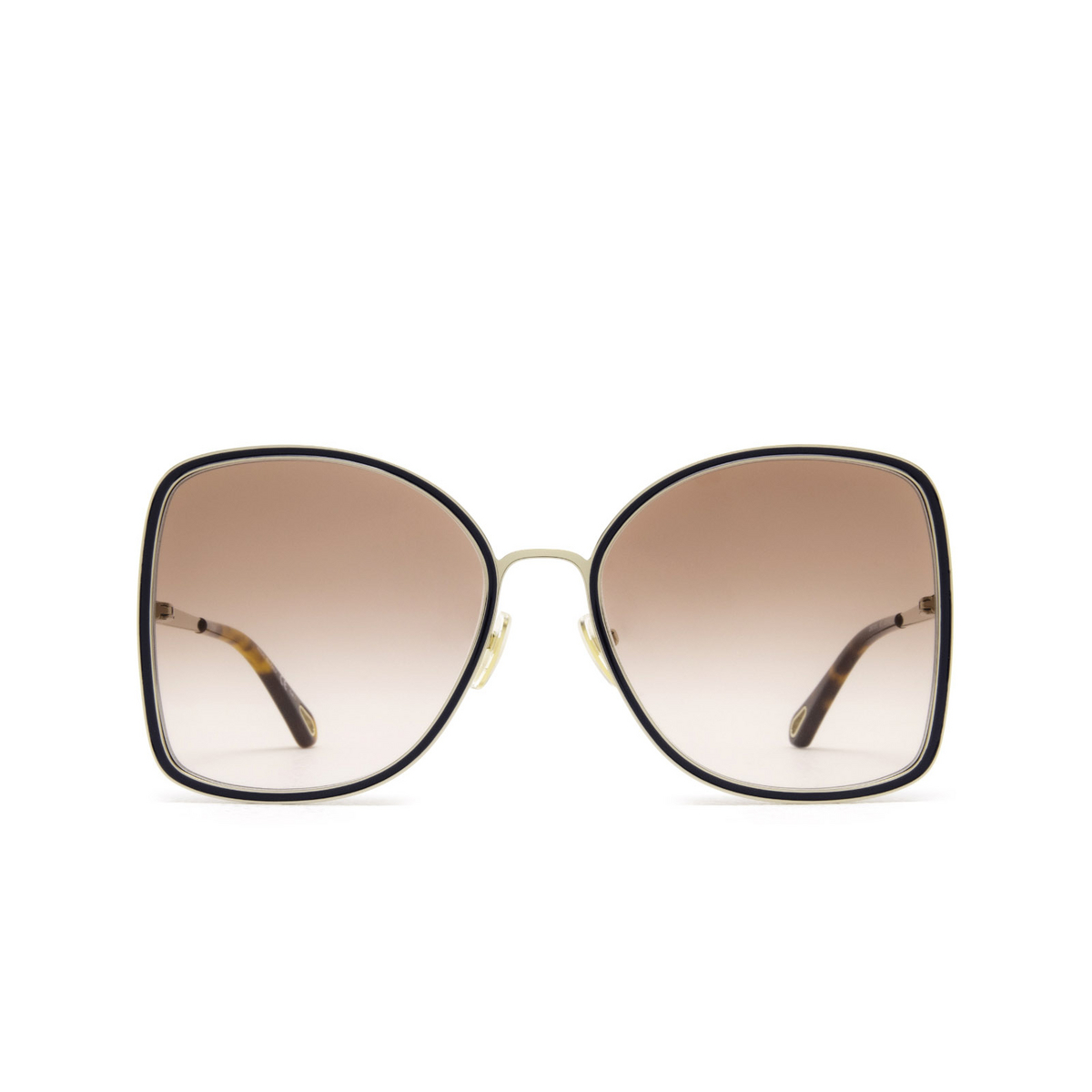 Chloé® Square Sunglasses: CH0101S color Gold & Blue 003 - front view.