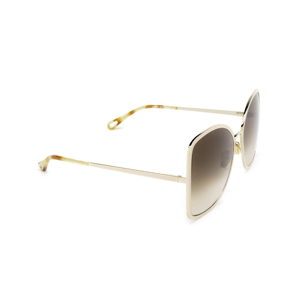 Chloé® Square Sunglasses: CH0101S color Gold & Nude 004 - three-quarters view.