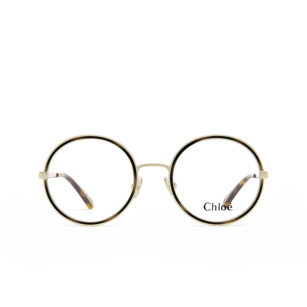Chloé CH0103O round Eyeglasses 002 Gold & Havana - front view