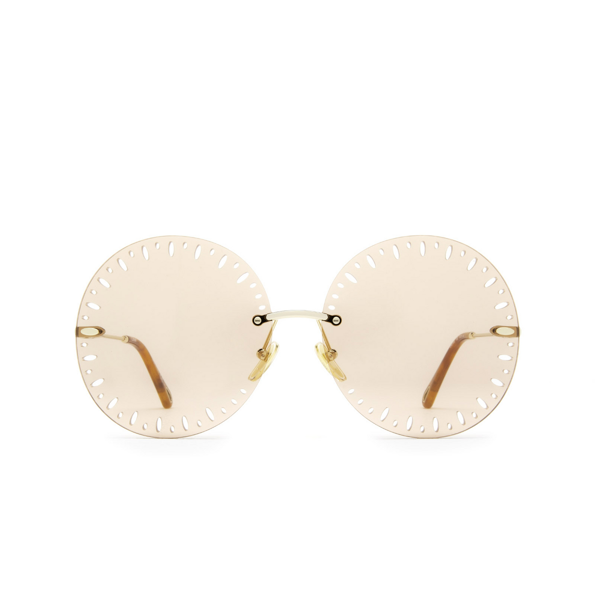 Chloé® Round Sunglasses: Yse Round CH0110S color Gold 002 - front view.