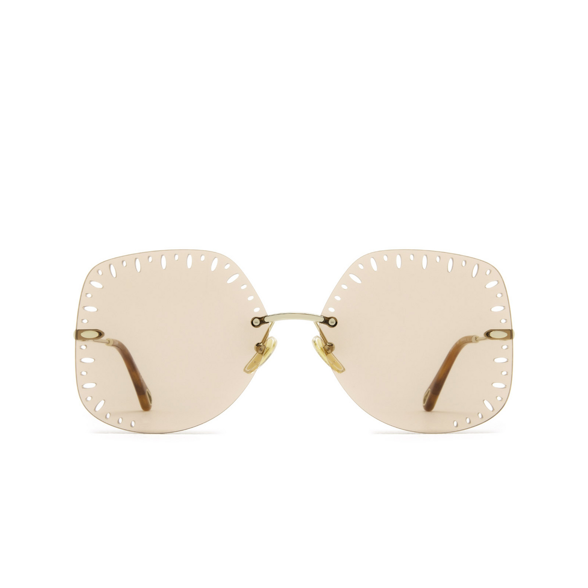 Chloé® Square Sunglasses: Yse Square CH0111S color Gold 002 - front view.