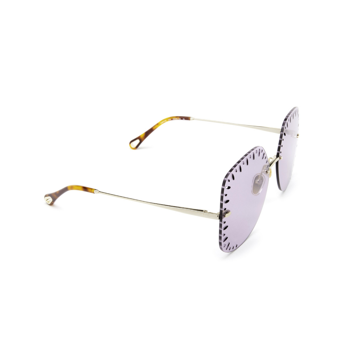 Chloé® Square Sunglasses: Yse Square CH0111S color Gold 004 - three-quarters view.