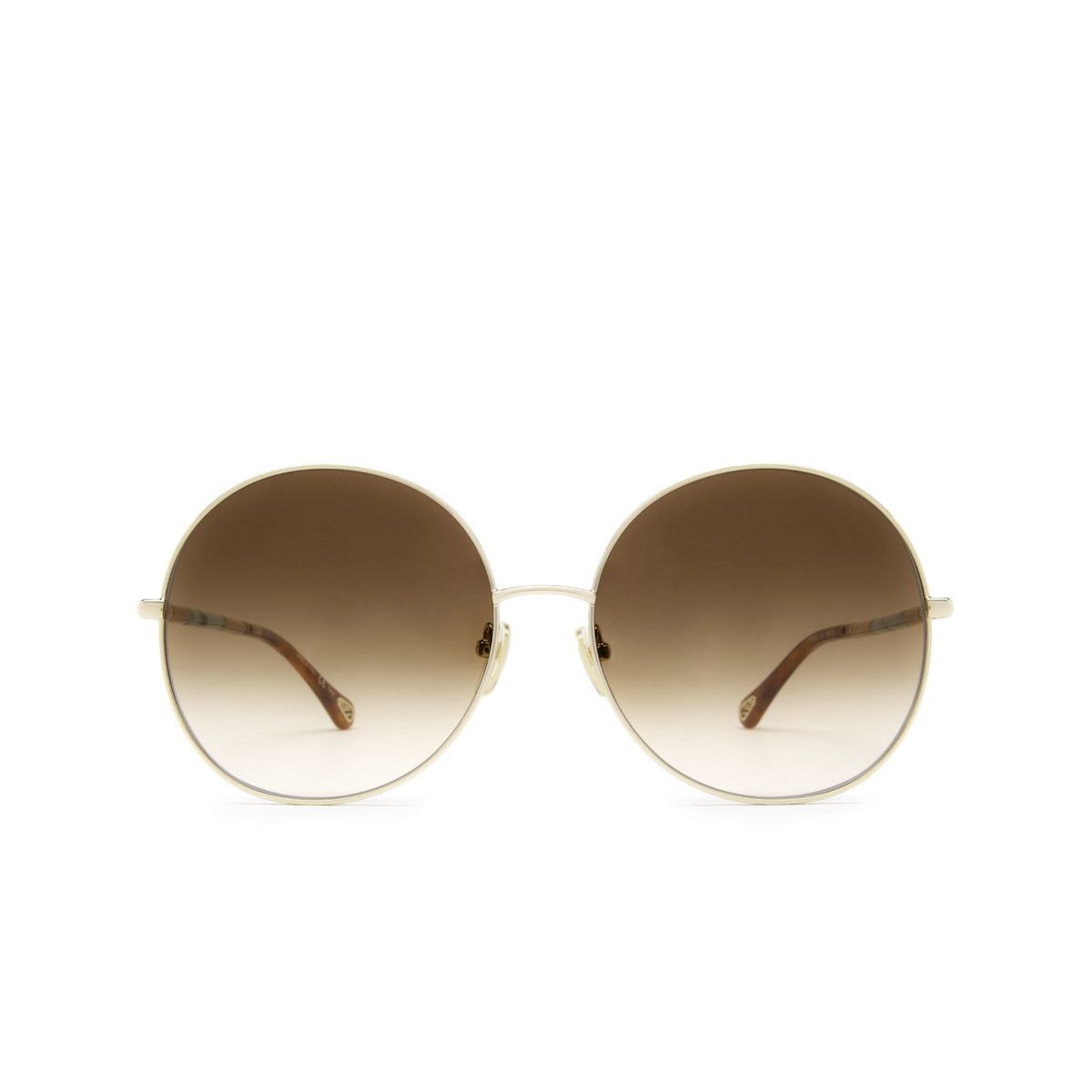 Chloé® Round Sunglasses: CH0112S color Gold 002 - front view.