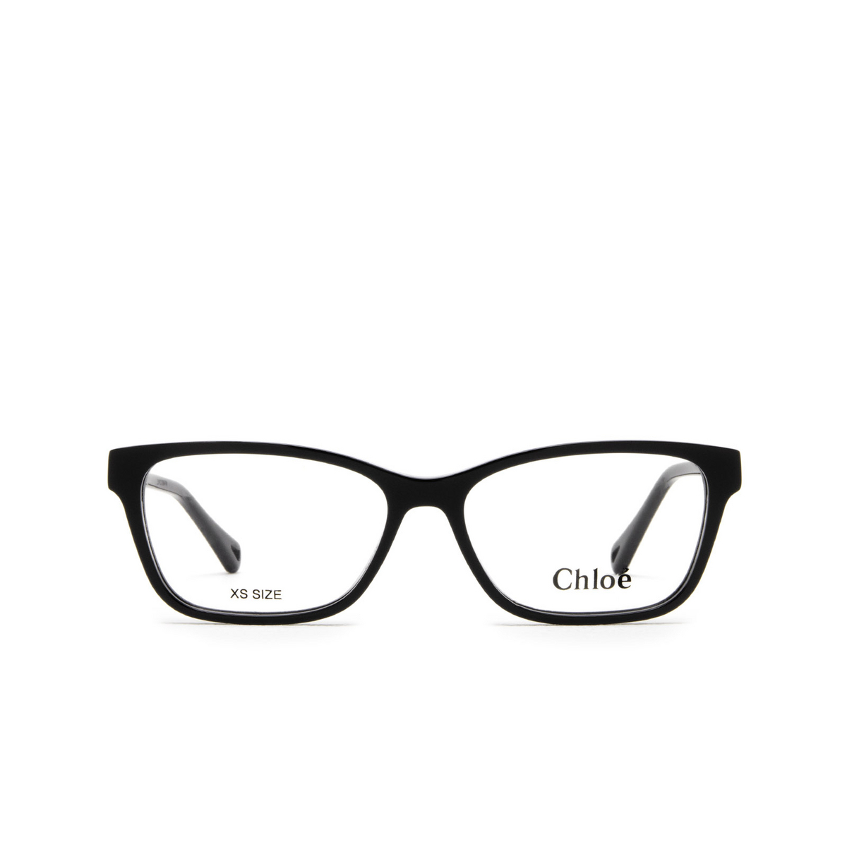 Chloé® Rectangle Eyeglasses: CH0116O color Black 001 - front view.