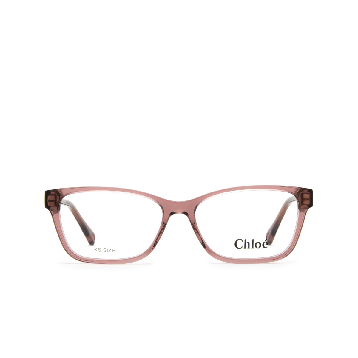 Chloé® Rectangle Eyeglasses: CH0116O color 004 Transparent Pink - front view