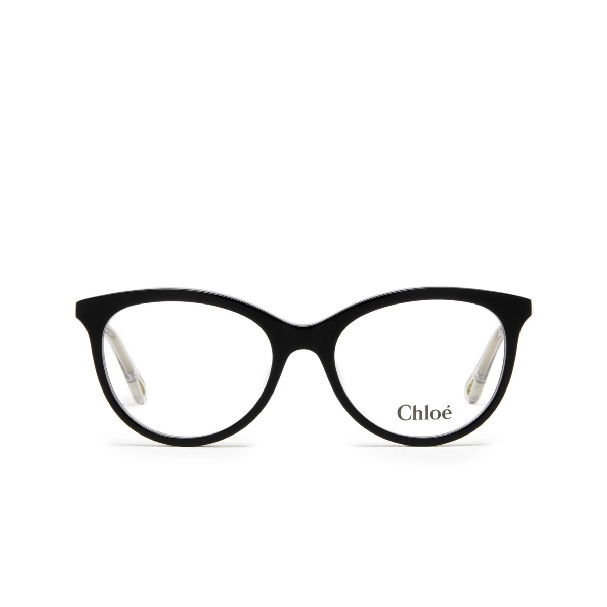Chloé® Cat-eye Eyeglasses: CH0117O color Black 001 - front view.