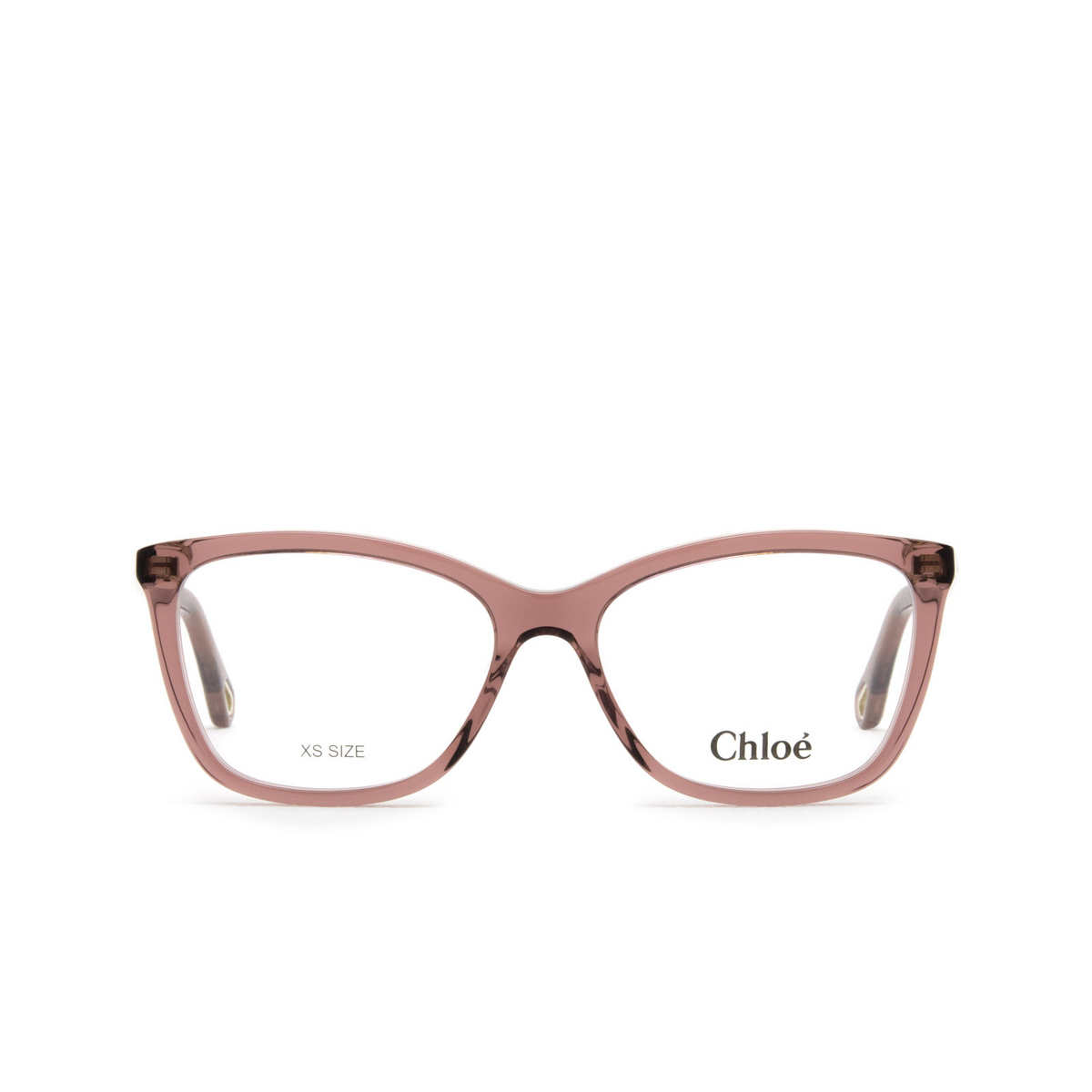 Chloé® Rectangle Eyeglasses: CH0118O color Pink 004 - front view.