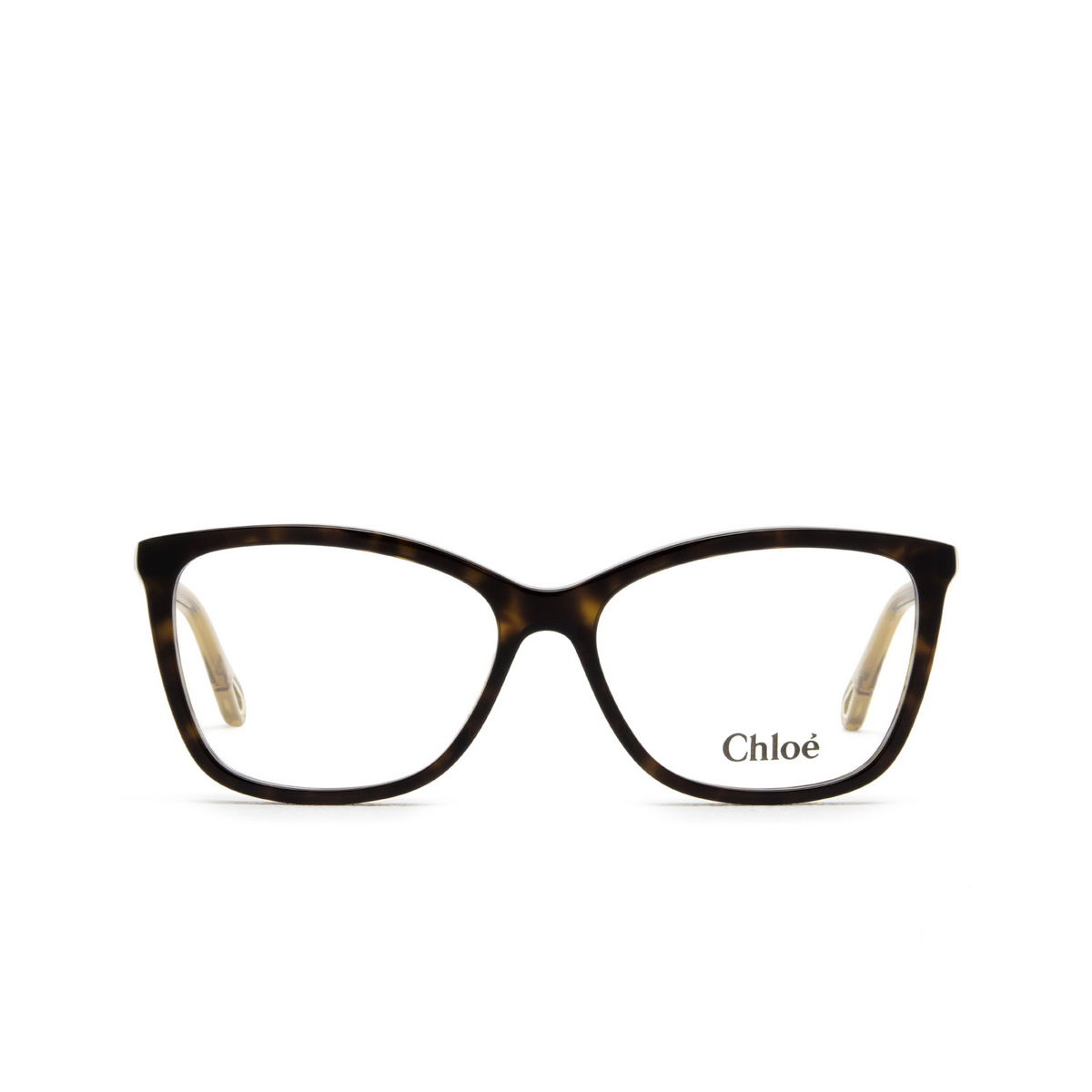 Chloé® Rectangle Eyeglasses: CH0118O color Havana 006 - front view.
