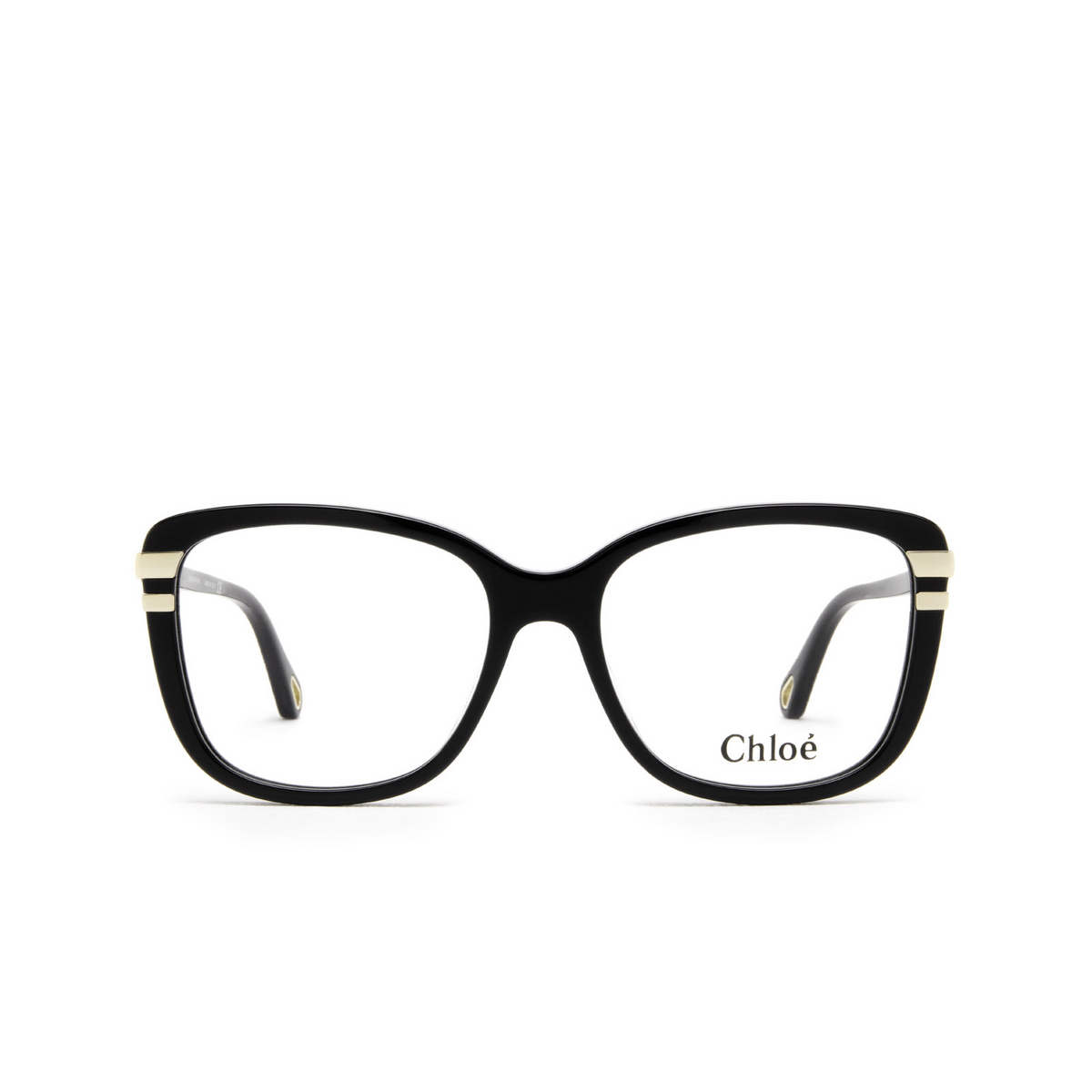 Chloé® Rectangle Eyeglasses: CH0119O color Black 001 - front view.