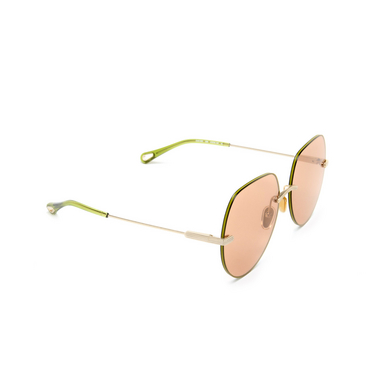 Lunettes de soleil Chloé Benjamine 008 gold - Vue trois quarts