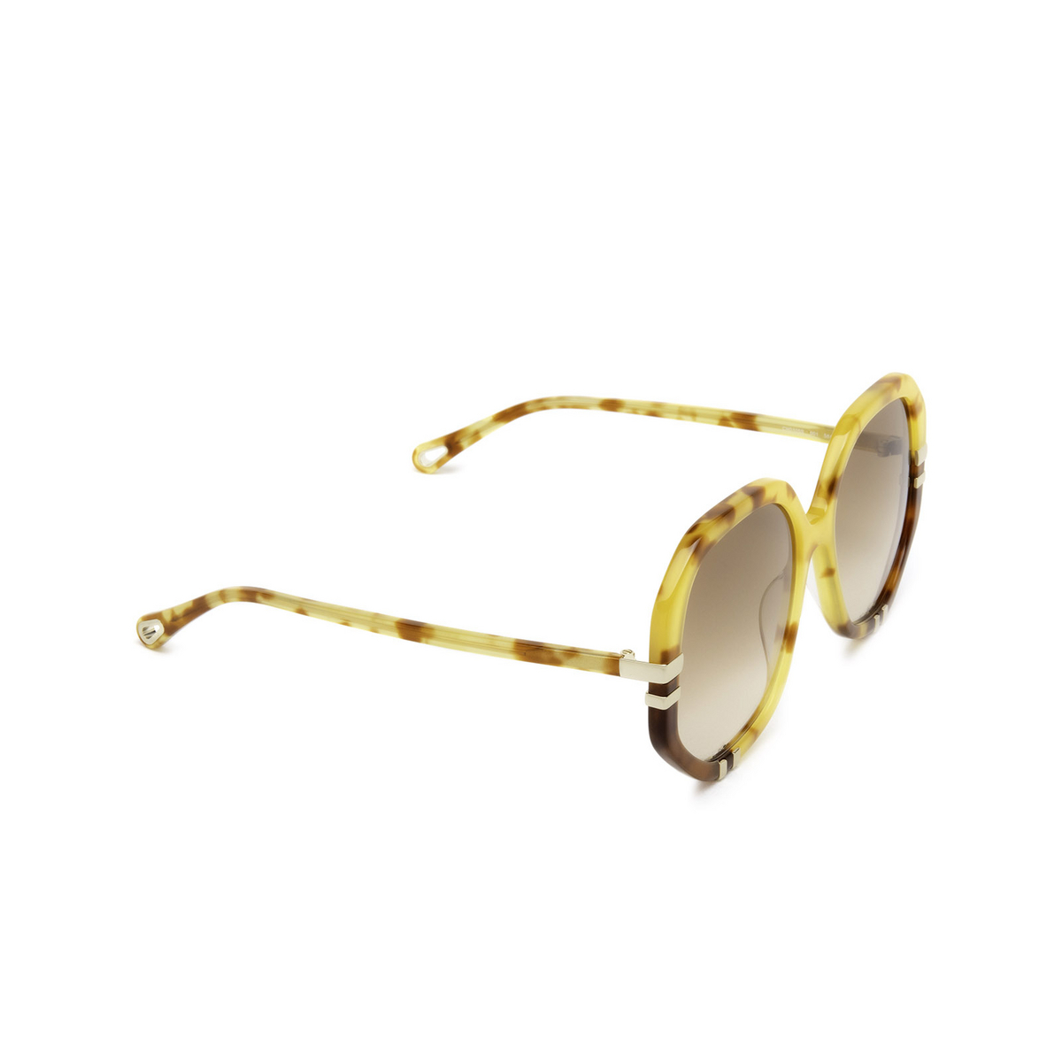 Chloé® Irregular Sunglasses: West CH0105S color Havana 001 - three-quarters view.