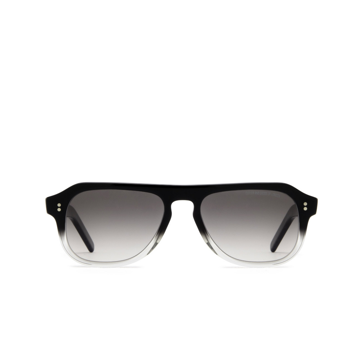 Cutler and Gross® Aviator Sunglasses: 0822V2 SUN color Black To Clear Fade Bcf - front view.