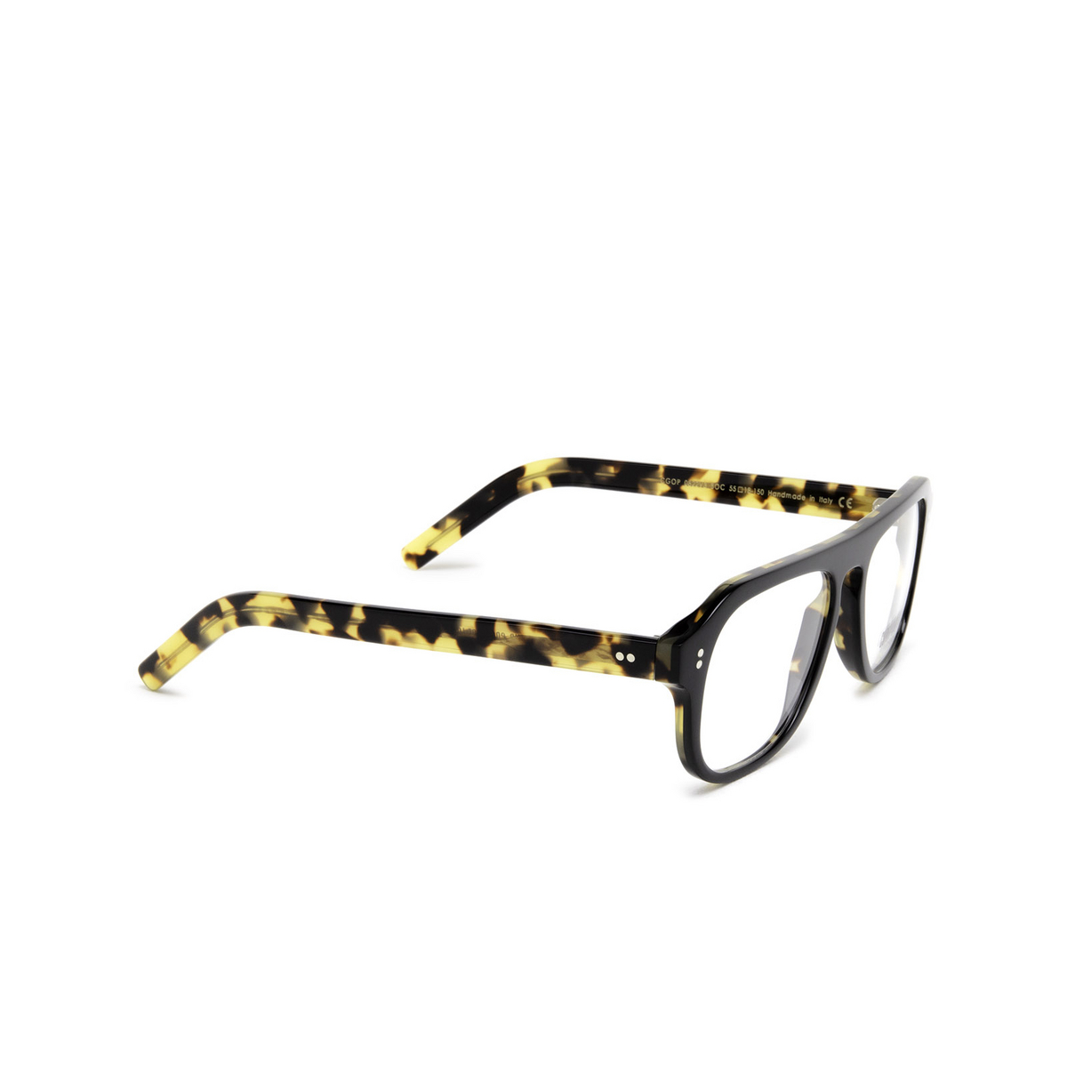 Cutler and Gross® Aviator Eyeglasses: 0822V3 color Black On Camo Boc - three-quarters view.