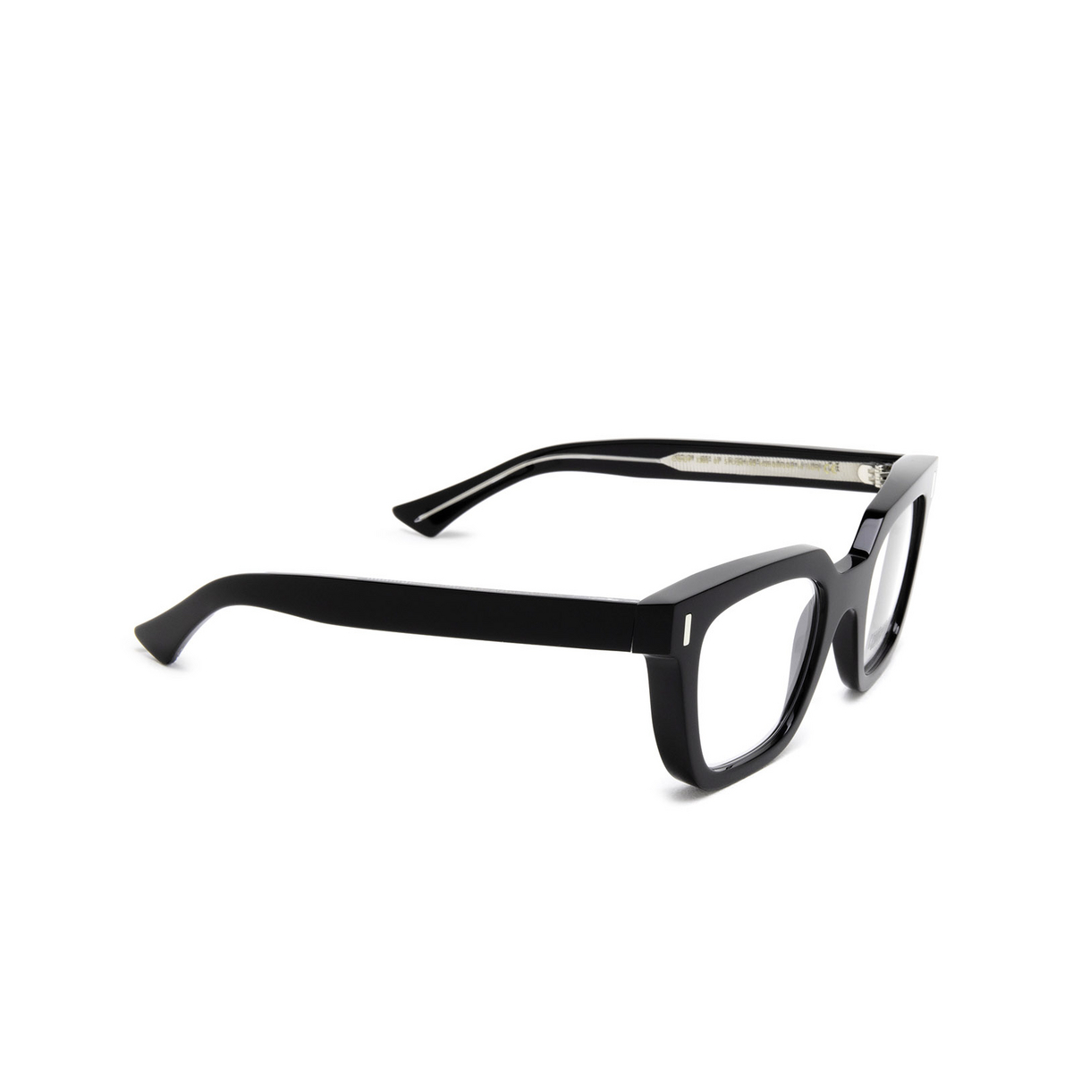 Cutler and Gross® Square Eyeglasses: 1305 color Black 01 - three-quarters view.