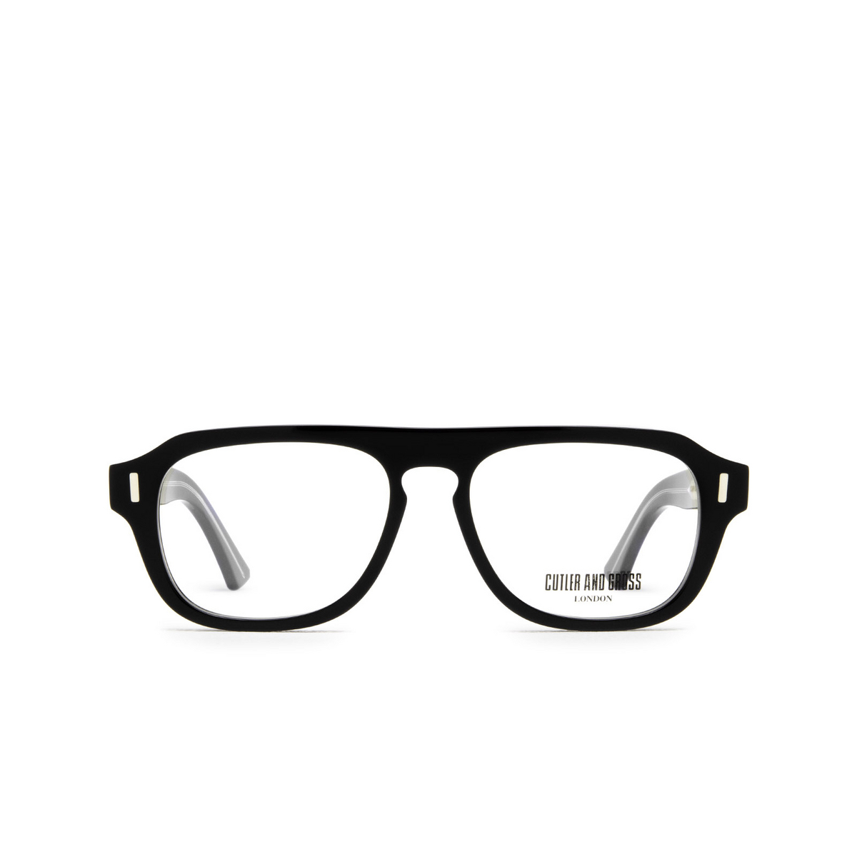Cutler and Gross® Aviator Eyeglasses: 1319 color Black 01 - front view.