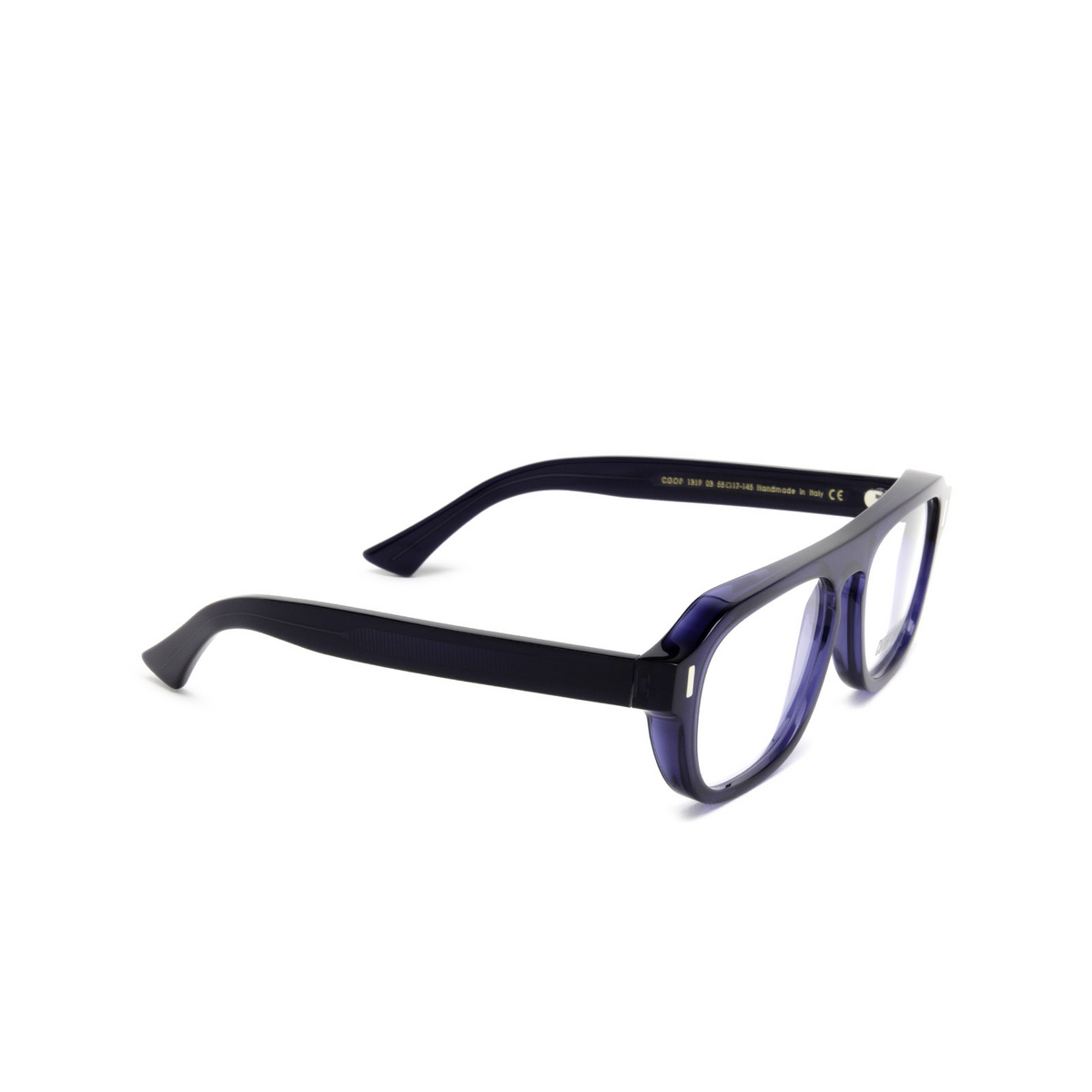 Cutler and Gross® Aviator Eyeglasses: 1319 color 03 Classic Navy Blue - three-quarters view