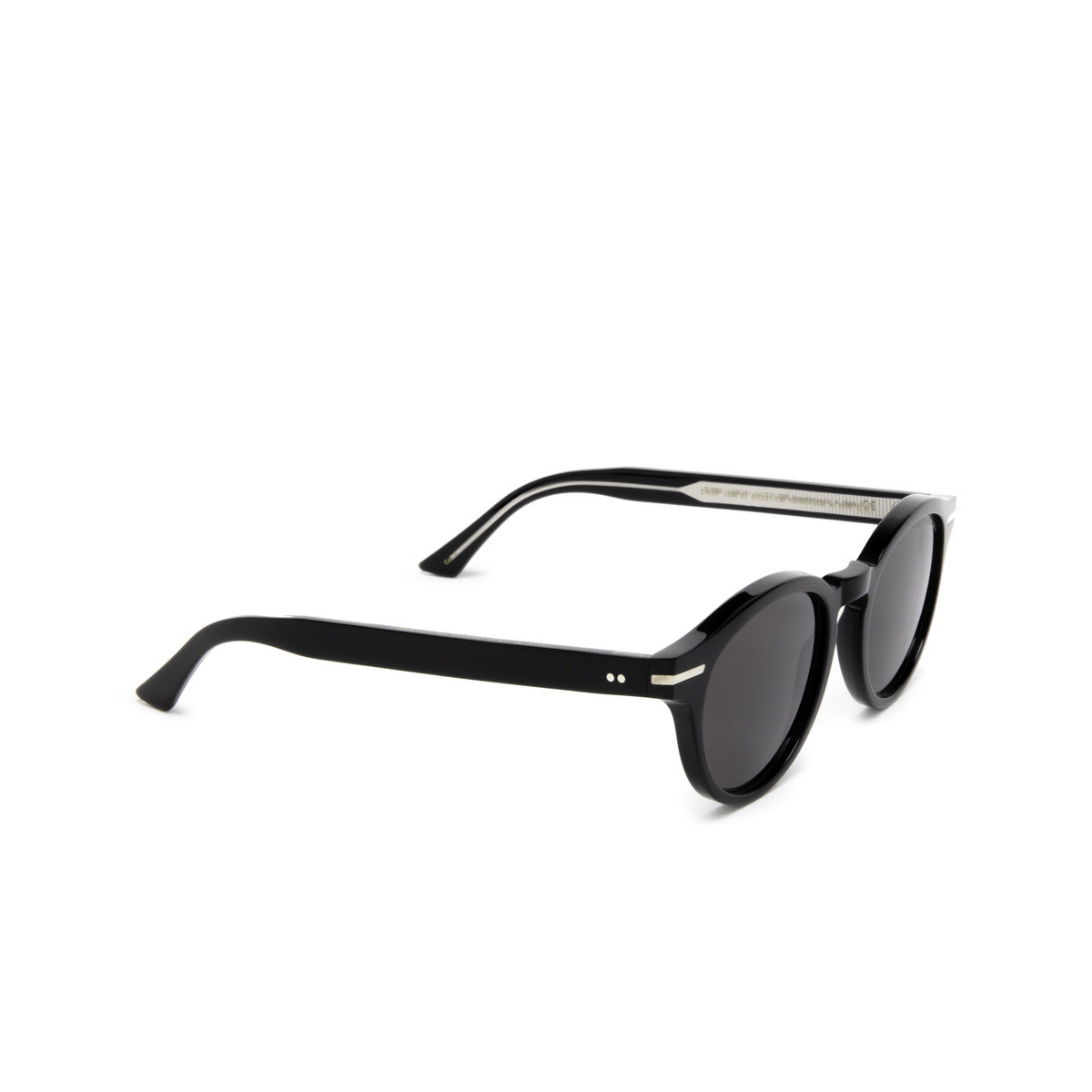 Cutler and Gross® Round Sunglasses: 1338 SUN color Black 01 - three-quarters view.