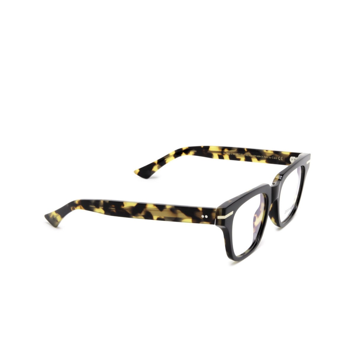 Cutler and Gross® Square Eyeglasses: 1355 color Black Taxi On Camo 04 - three-quarters view.