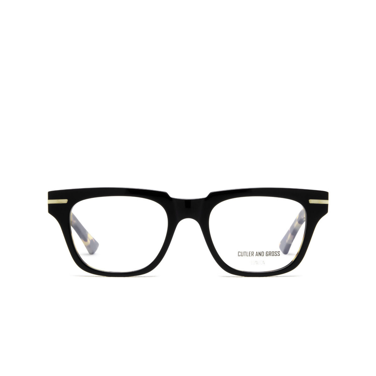 Cutler and Gross® Square Eyeglasses: 1355 color Black Taxi On Camo 04 - front view.