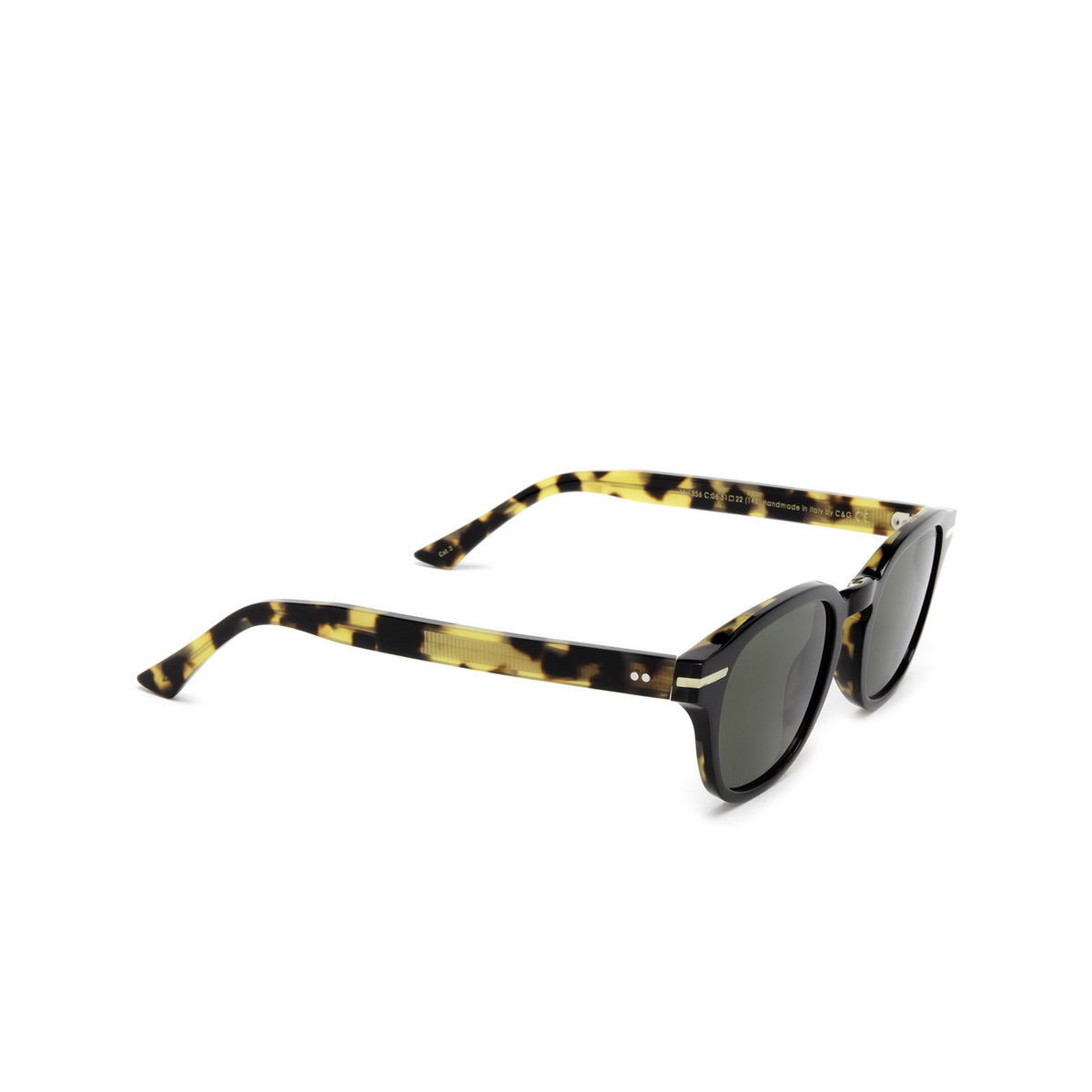 Cutler and Gross® Square Sunglasses: 1356 SUN color Black Taxi On Camo 06 - three-quarters view.