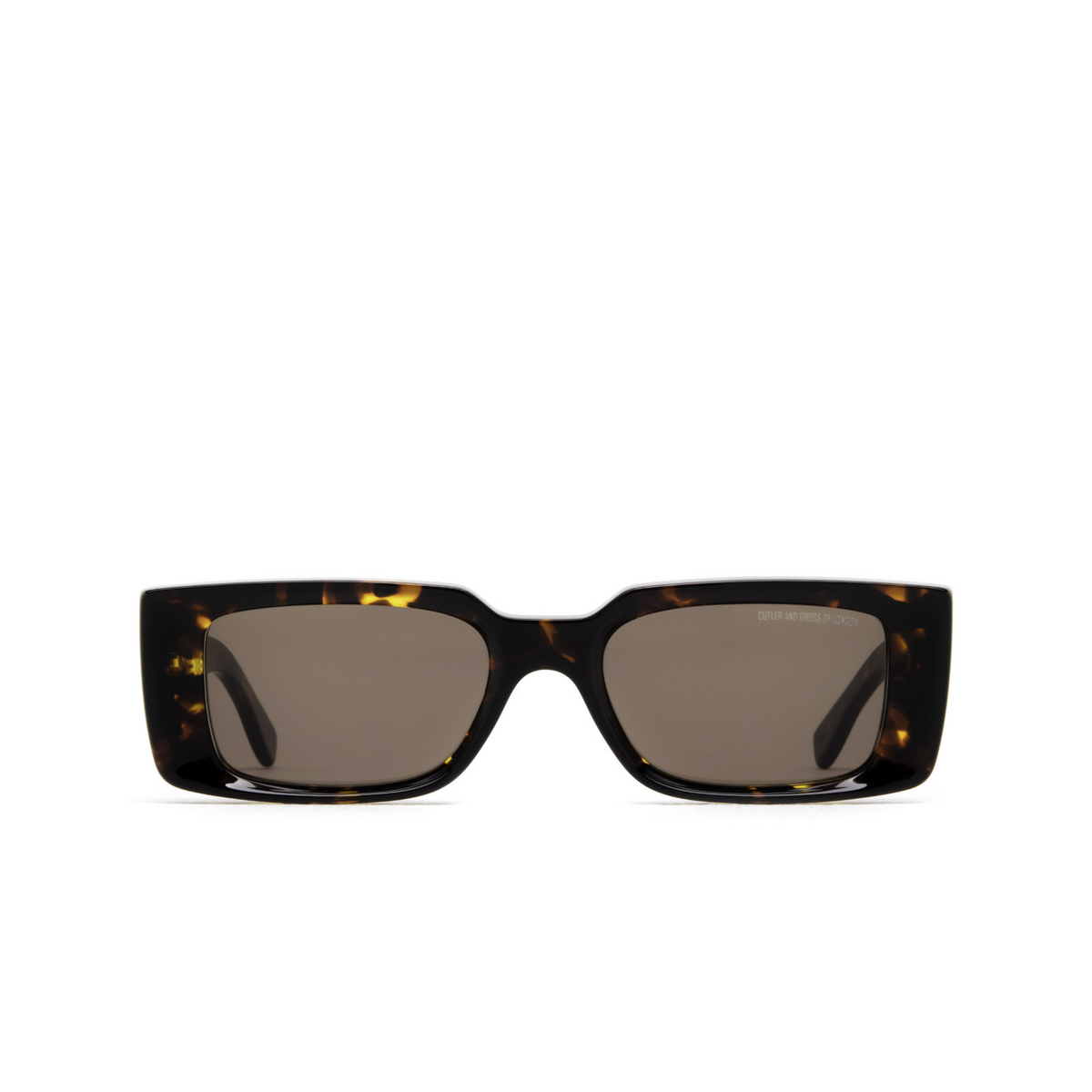 Cutler and Gross® Rectangle Sunglasses: 1368 SUN color Sticky Toffee 04 - front view.