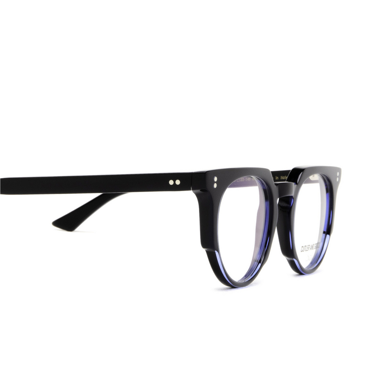 Cutler and Gross 1383 Eyeglasses 01 blue on black - 3/4