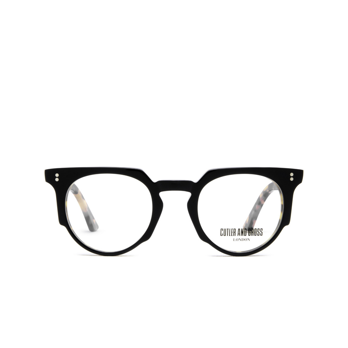 Cutler and Gross® Irregular Eyeglasses: 1383 color 03 Black On Camo - front view