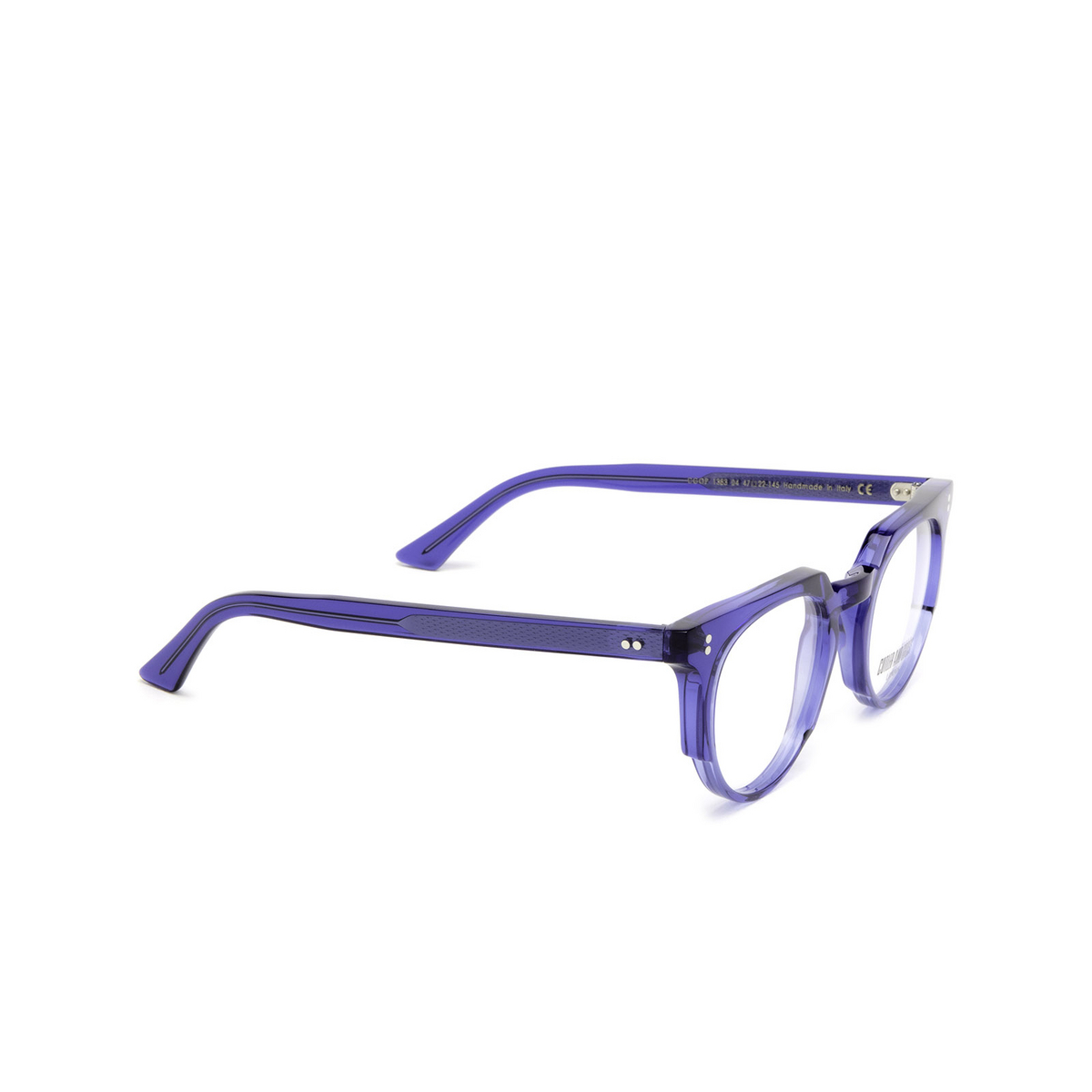 Cutler and Gross 1383 Eyeglasses 04 Russian Blue - three-quarters view