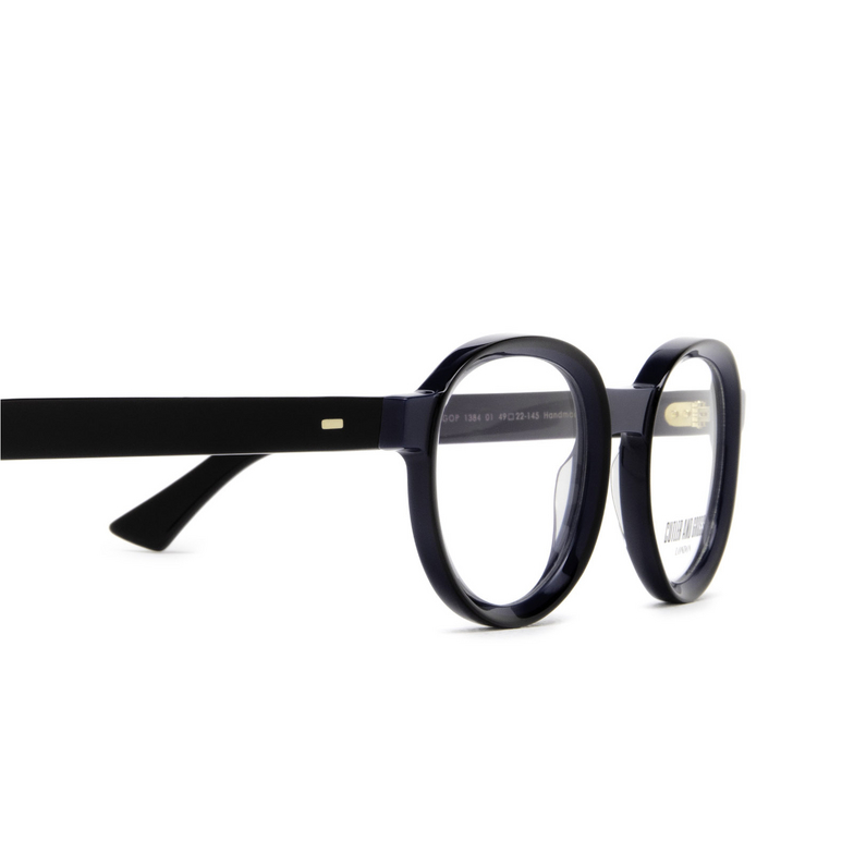 Cutler and Gross 1384 Eyeglasses 01 black on blue - 3/4