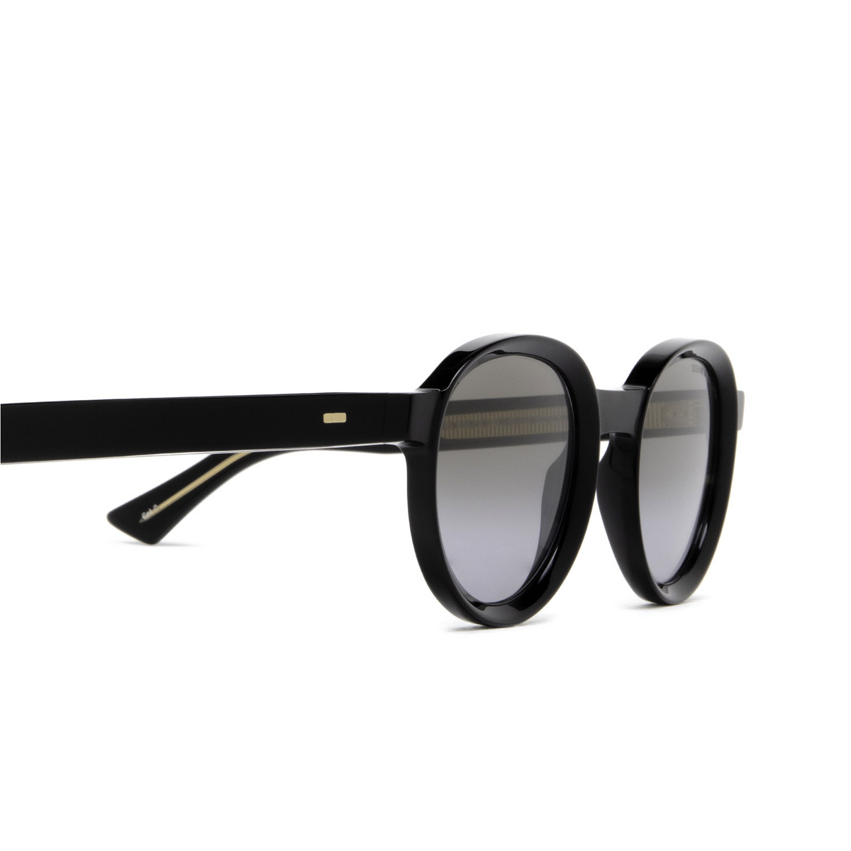 Cutler and Gross® Round Sunglasses: 1384 SUN color Black 01 - three-quarters view.