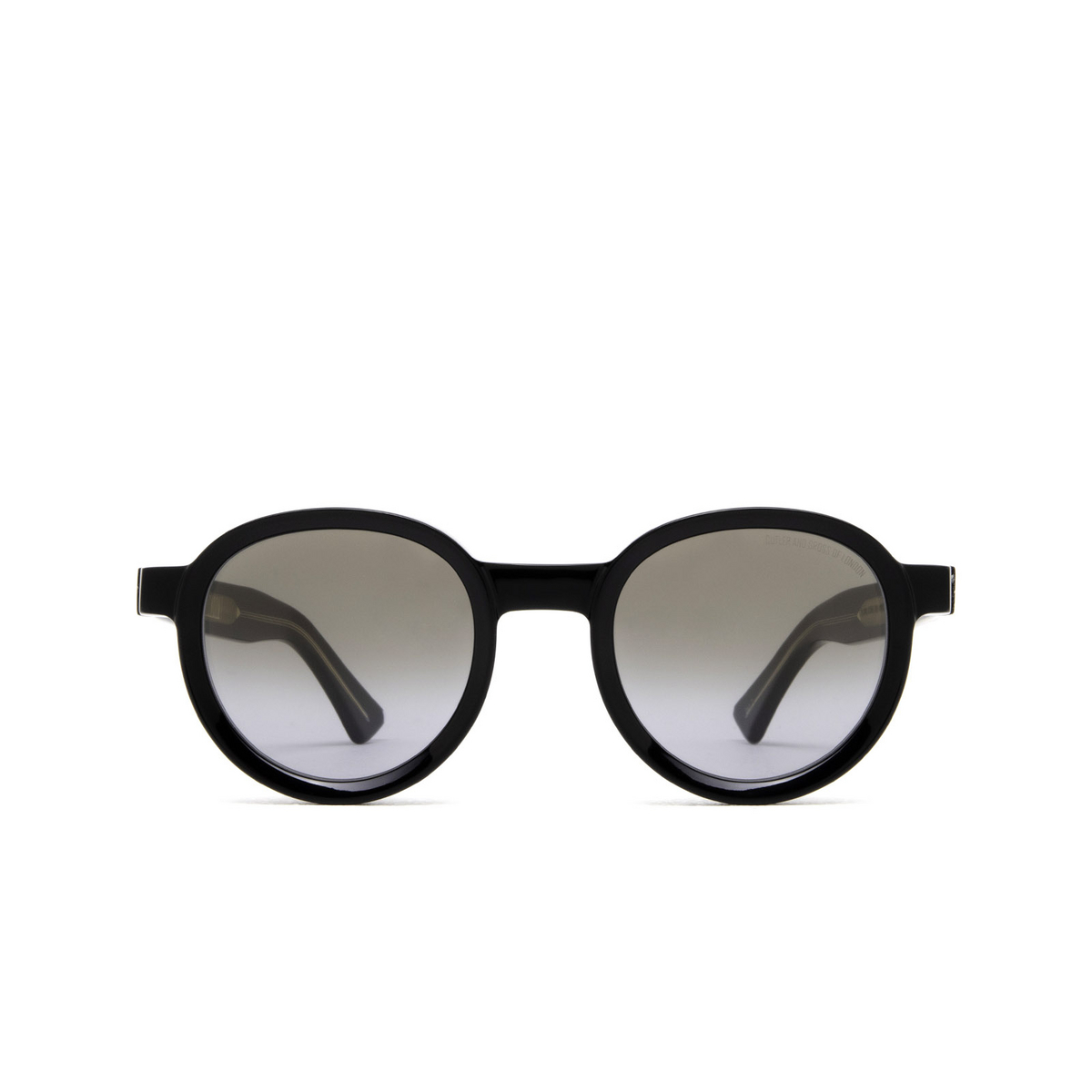 Cutler and Gross® Round Sunglasses: 1384 SUN color Black 01 - front view.