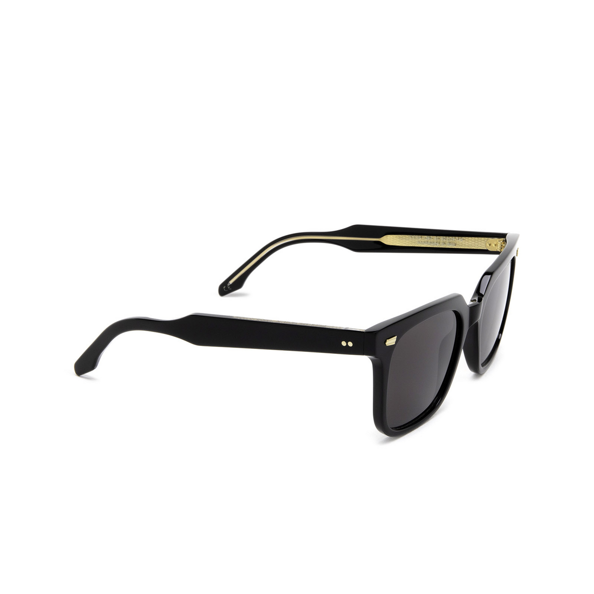 Cutler and Gross® Square Sunglasses: 1387 SUN color Black 01 - three-quarters view.