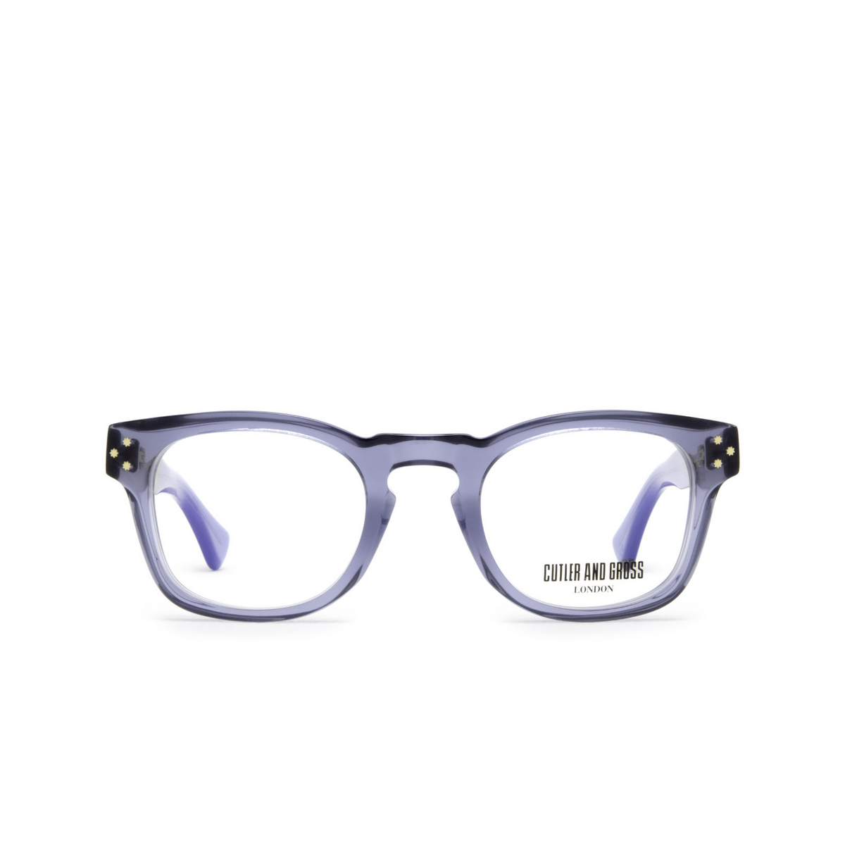 Cutler and Gross® Square Eyeglasses: 1389 color Brooklyn Blue 04 - front view.