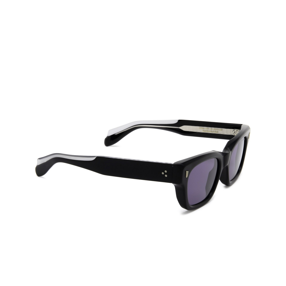 Cutler and Gross® Square Sunglasses: 1391 SUN color Matt Black 05 - three-quarters view.