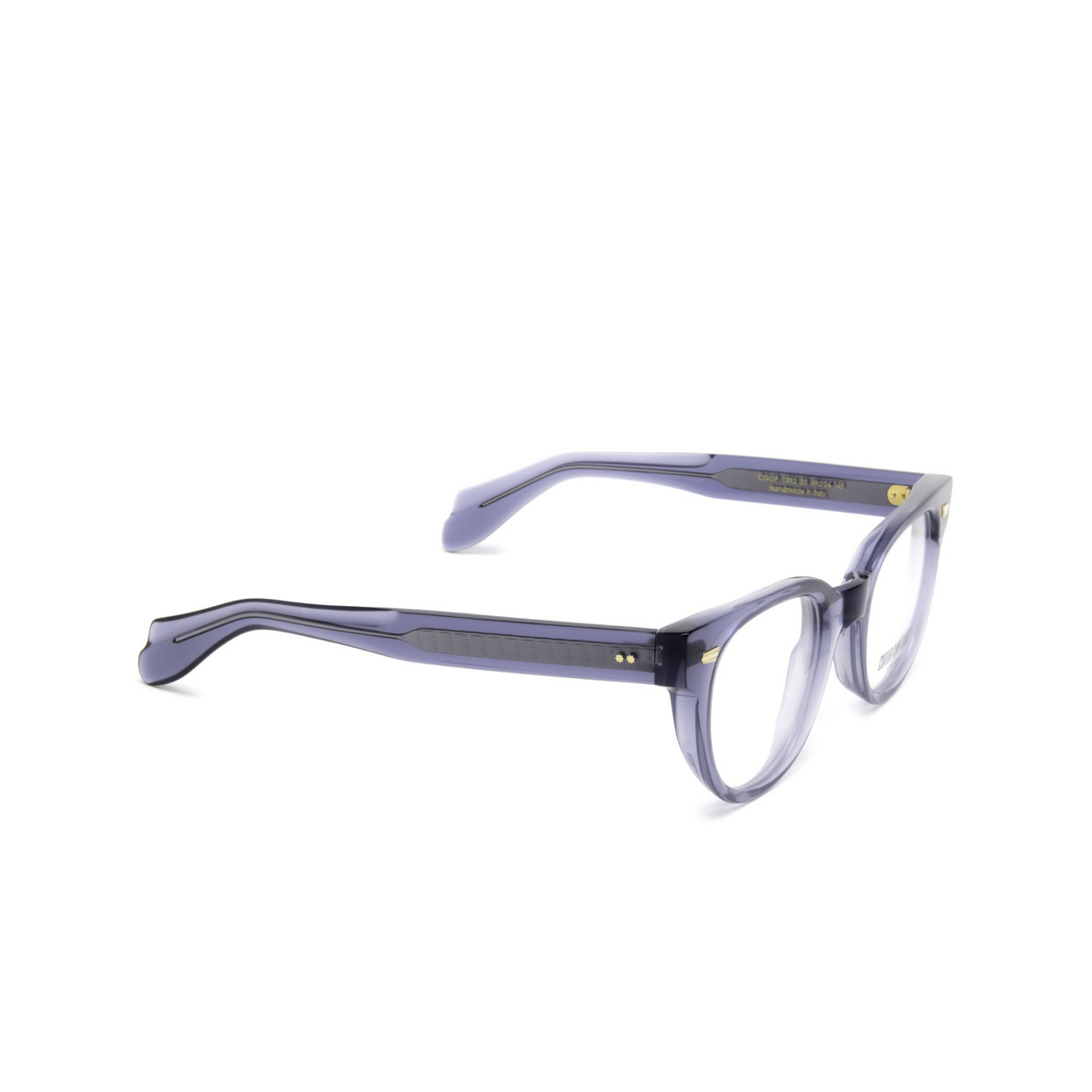 Cutler and Gross® Round Eyeglasses: 1392 color Brooklyn Blue 03 - three-quarters view.
