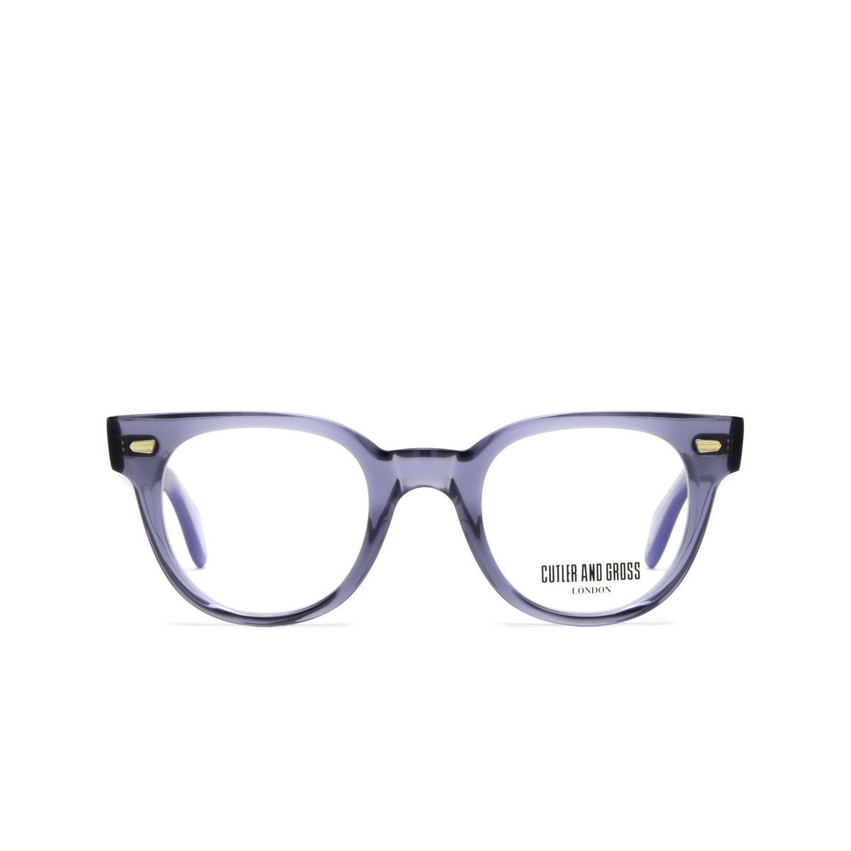 Cutler and Gross® Round Eyeglasses: 1392 color Brooklyn Blue 03 - front view.