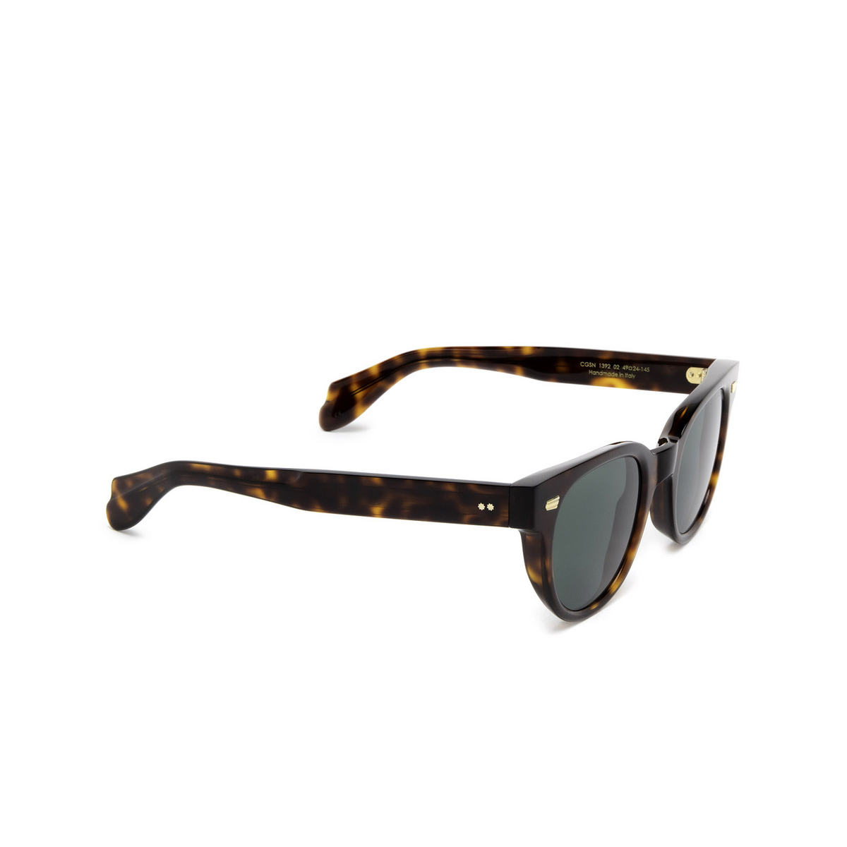 Cutler and Gross® Round Sunglasses: 1392 SUN color Dark Turtle 02 - three-quarters view.