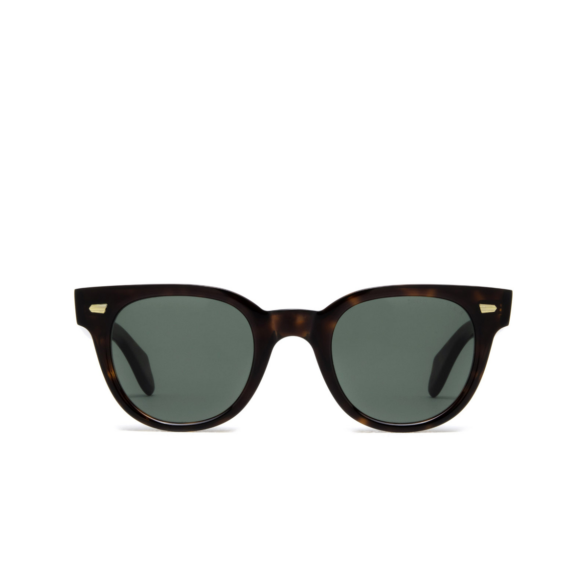 Cutler and Gross® Round Sunglasses: 1392 SUN color Dark Turtle 02 - front view.