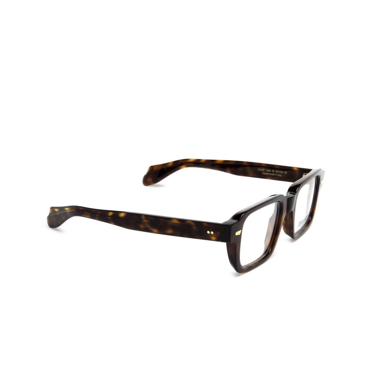 Cutler and Gross® Rectangle Eyeglasses: 1393 color Dark Turtle 02 - three-quarters view.